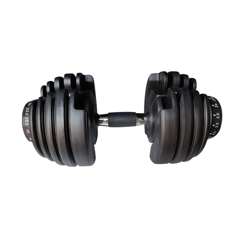 Comfortable Adjustable Dumbbell handle grip along with rubber layer to provide friction