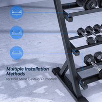 Thumbnail for 10 Pair Dumbbell Rack-features multiple installation methods to hold more dumbbells