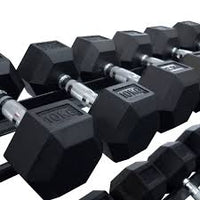 Thumbnail for 1441 Fitness Hex Dumbbell Set 2.5 to 20 KG (8 Pairs) with 3 Tier Dumbbell Rack – Strength Training Equipment
