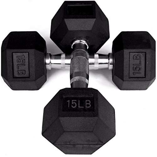 Prosportsae Rubber Hex Dumbbells | Sold In Pairs (2 Pcs) | Weight in LBS | Tough & Durable | Chrome Plated Economical Handle - Prosportsae.com