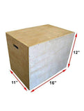3 في 1 صندوق Plyo خشبي صغير الحجم - (12 × 11 × 16 بوصة)